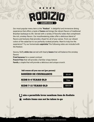 Rodeio Grill Bar & Restaurant Menu image 1